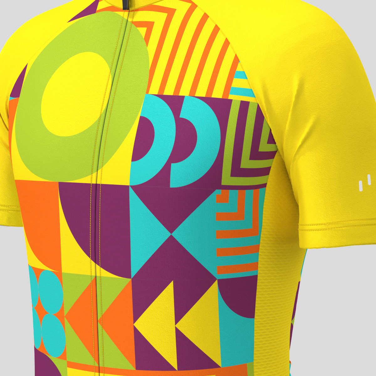 Abstract Bauhaus Men's Cycling Jersey - Yellow