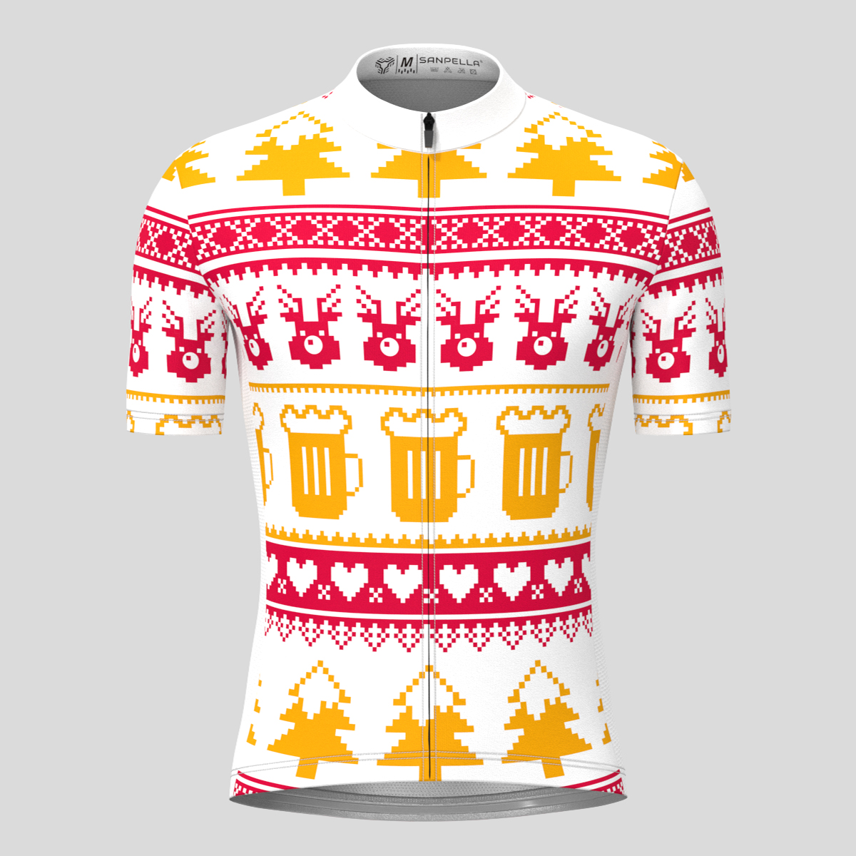 Christmas Sweater Beer Reindeer Men's Cycling Jersey