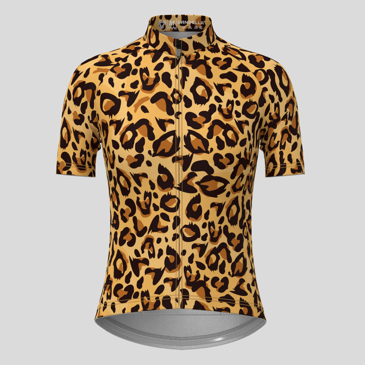 Leopard Print Women's Cycling Jersey -  Brown