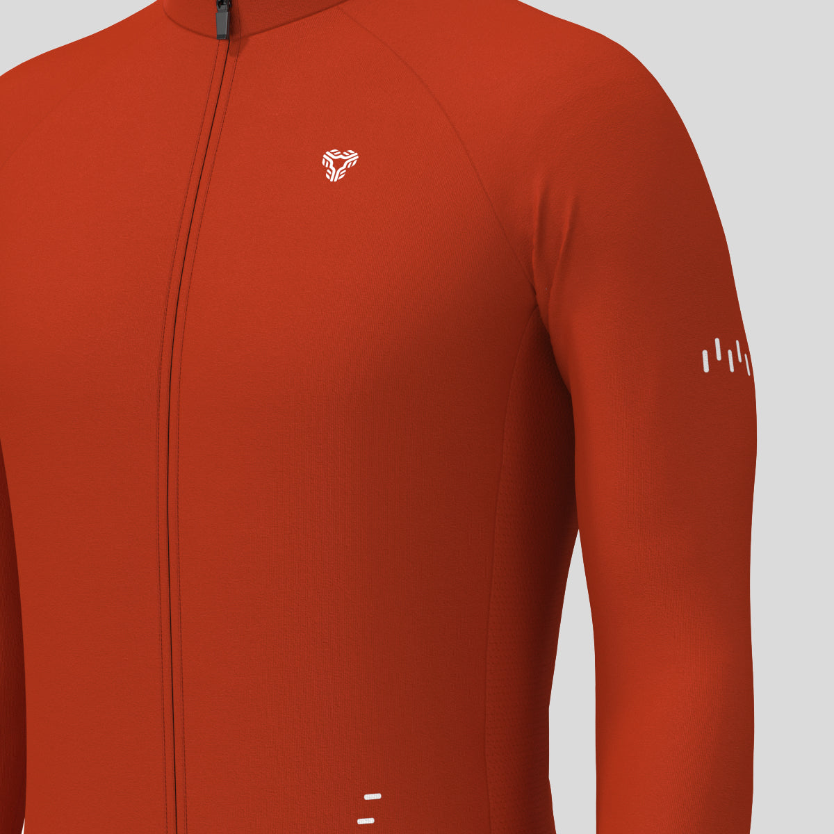 Men's Minimal Solid LS Cycling Jersey - Brick