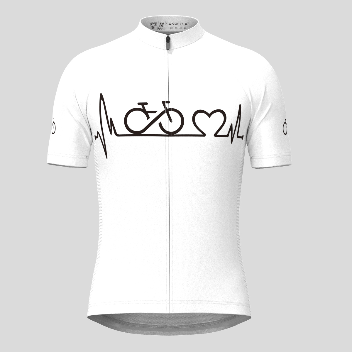 Bike Heartbeat Men's Cycling Jersey - White