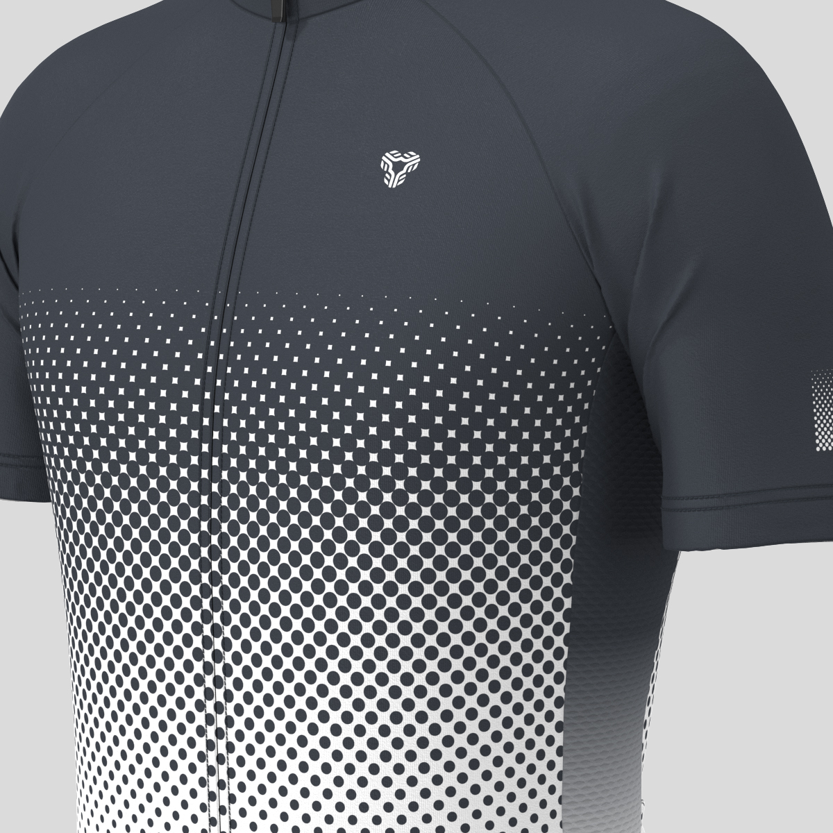 Polka Dot Gradient Men's Cycling Jersey - Graphite