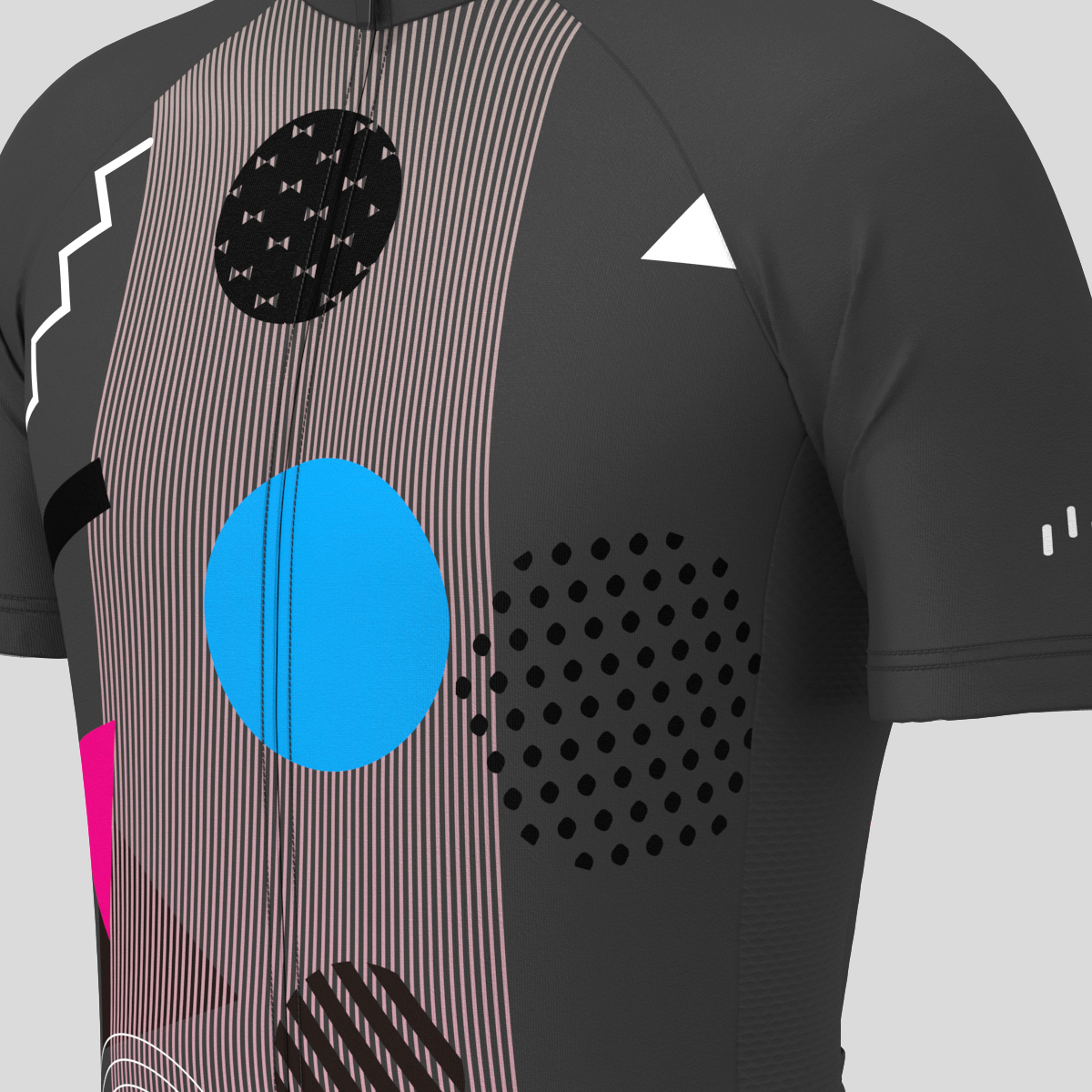 Abstract Memphis Men's Cycling Jersey - Graphite