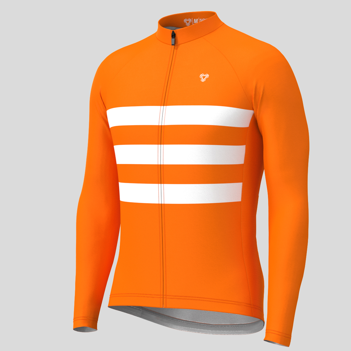 Men's Classic Stripes LS Cycling Jersey - Orange