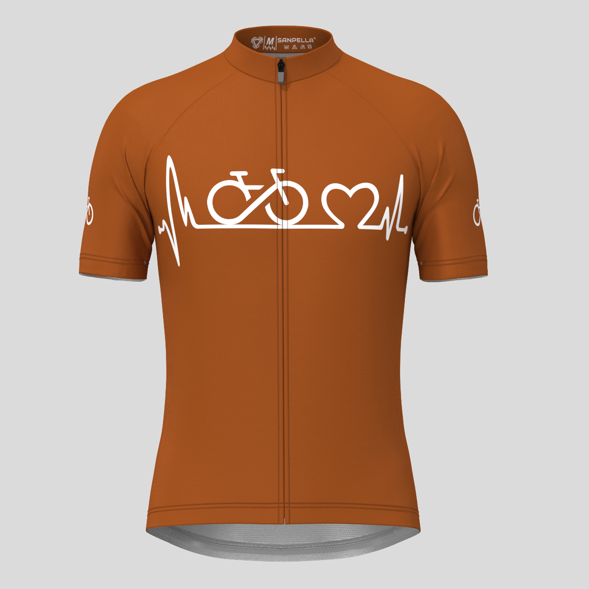 Bike Heartbeat Men's Cycling Jersey - Caramel