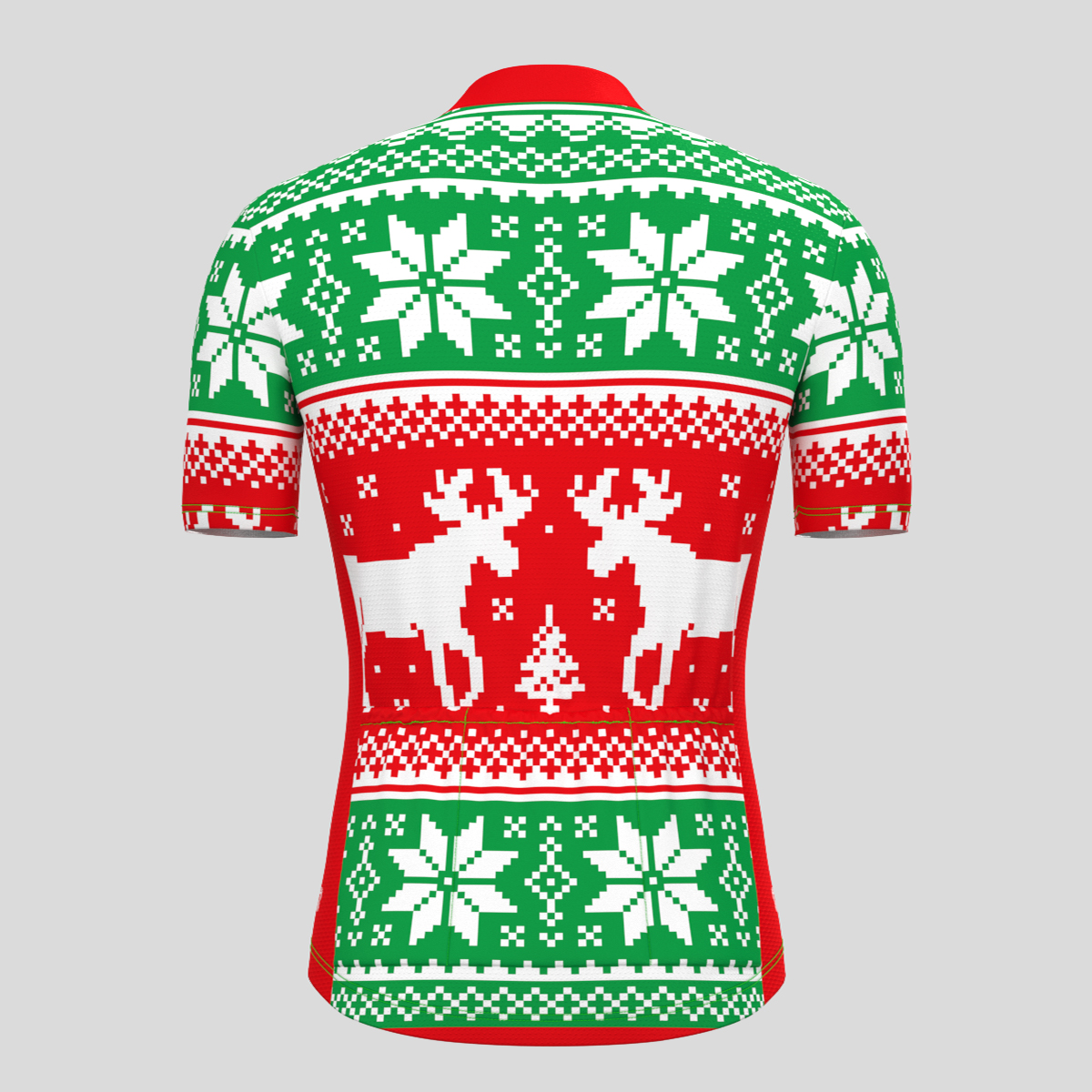 Ugly Christmas Sweater Reindeer Snowflakes Men's Cycling Jersey