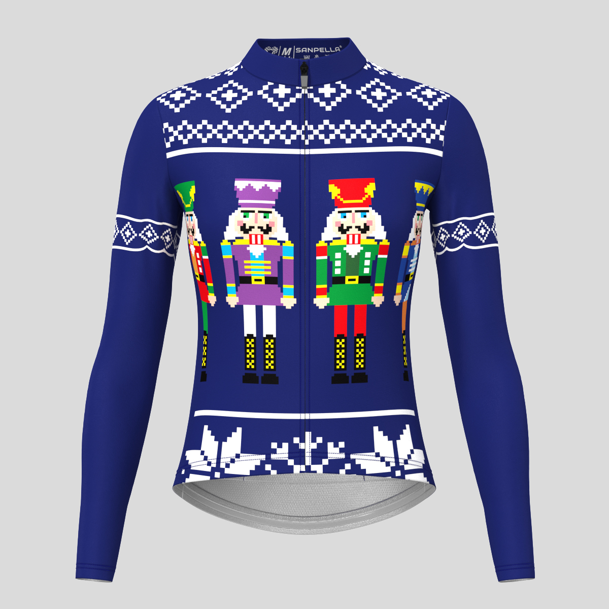 Christmas Sweater Nutcrackers Women's LS Cycling Jersey