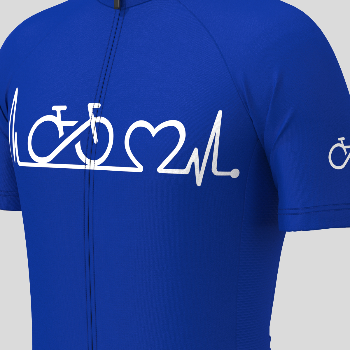 Bike Heartbeat Men's Cycling Jersey - Racing Blue
