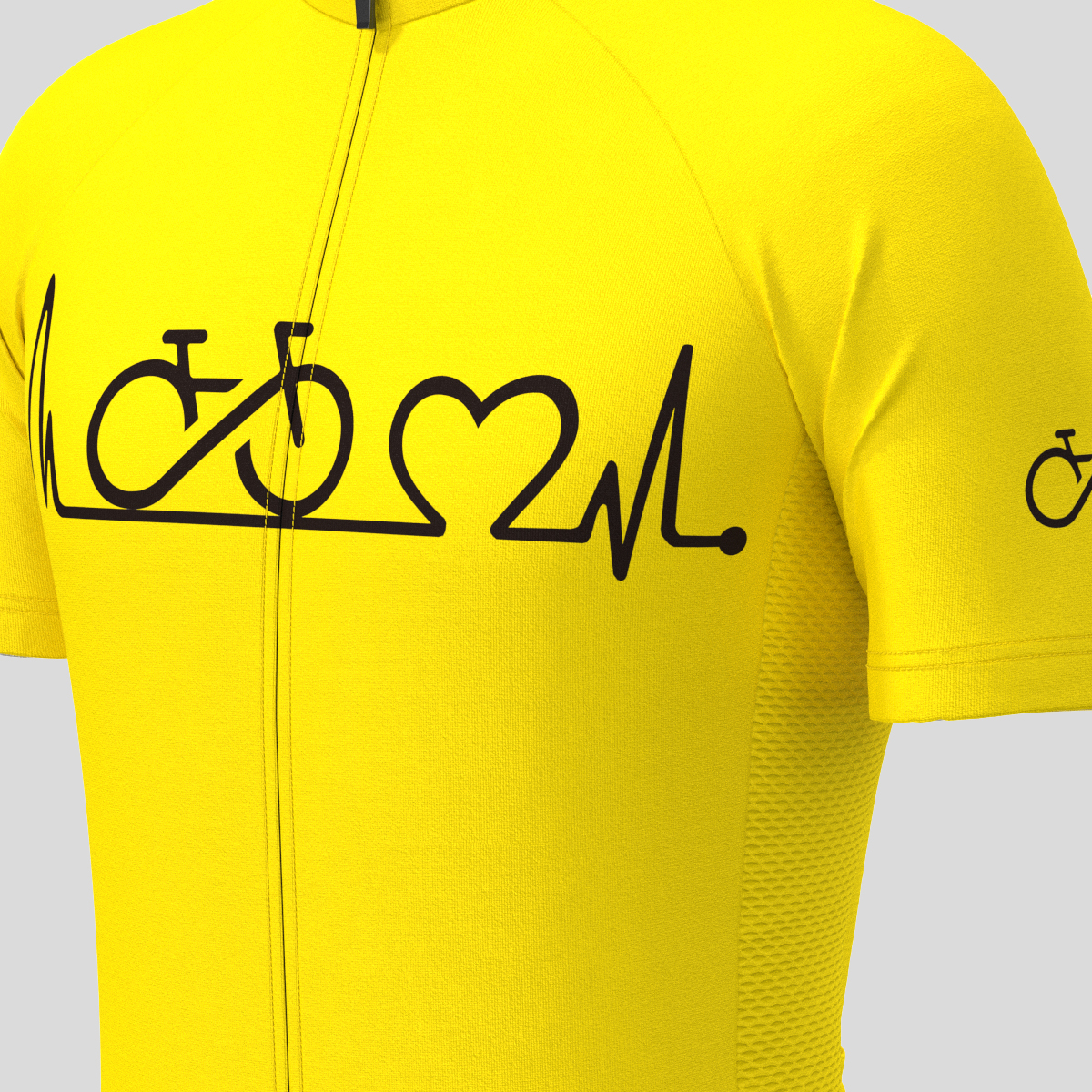 Bike Heartbeat Men's Cycling Jersey - Maize