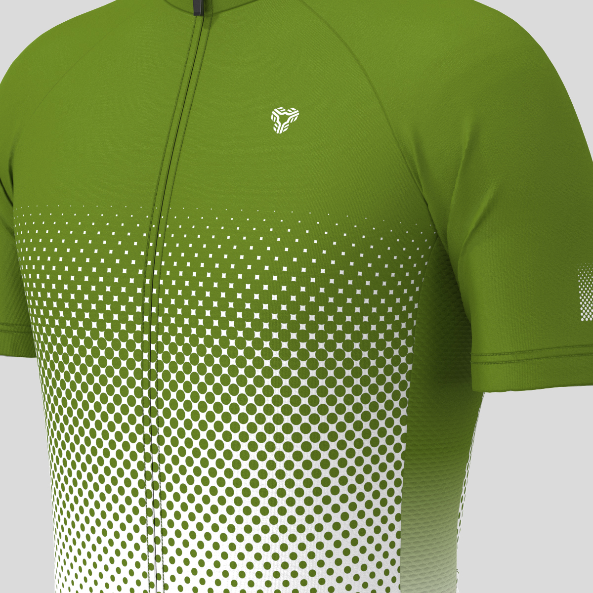 Polka Dot Gradient Men's Cycling Jersey - Forest
