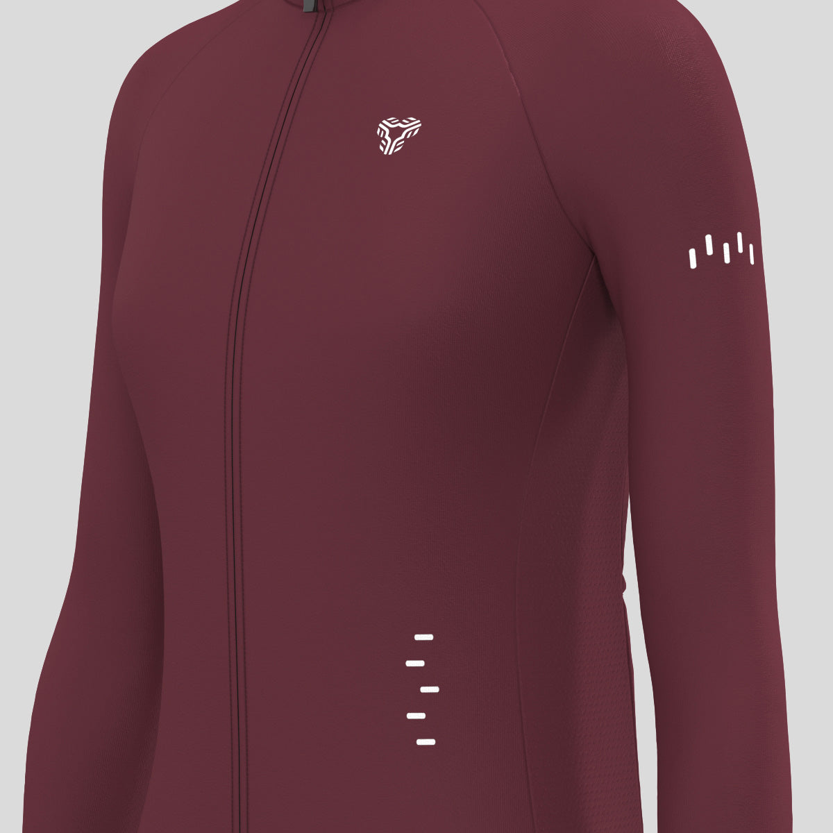 Women's Minimal Solid LS Cycling Jersey - Plum
