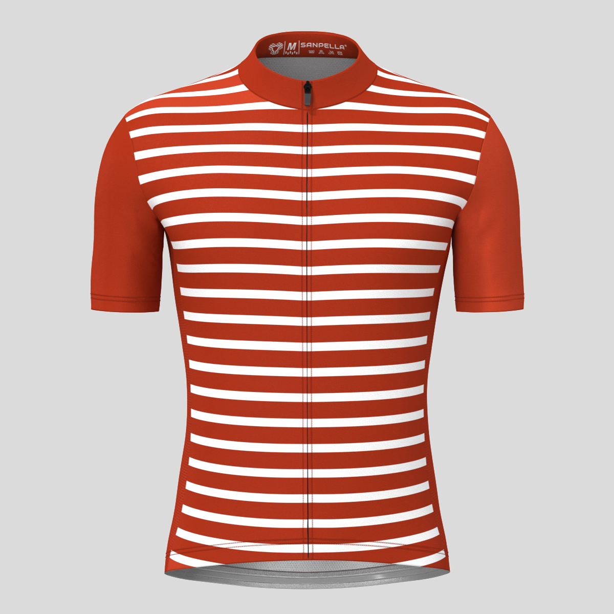 Men's Minimal Stripes Cycling Jersey - Brick