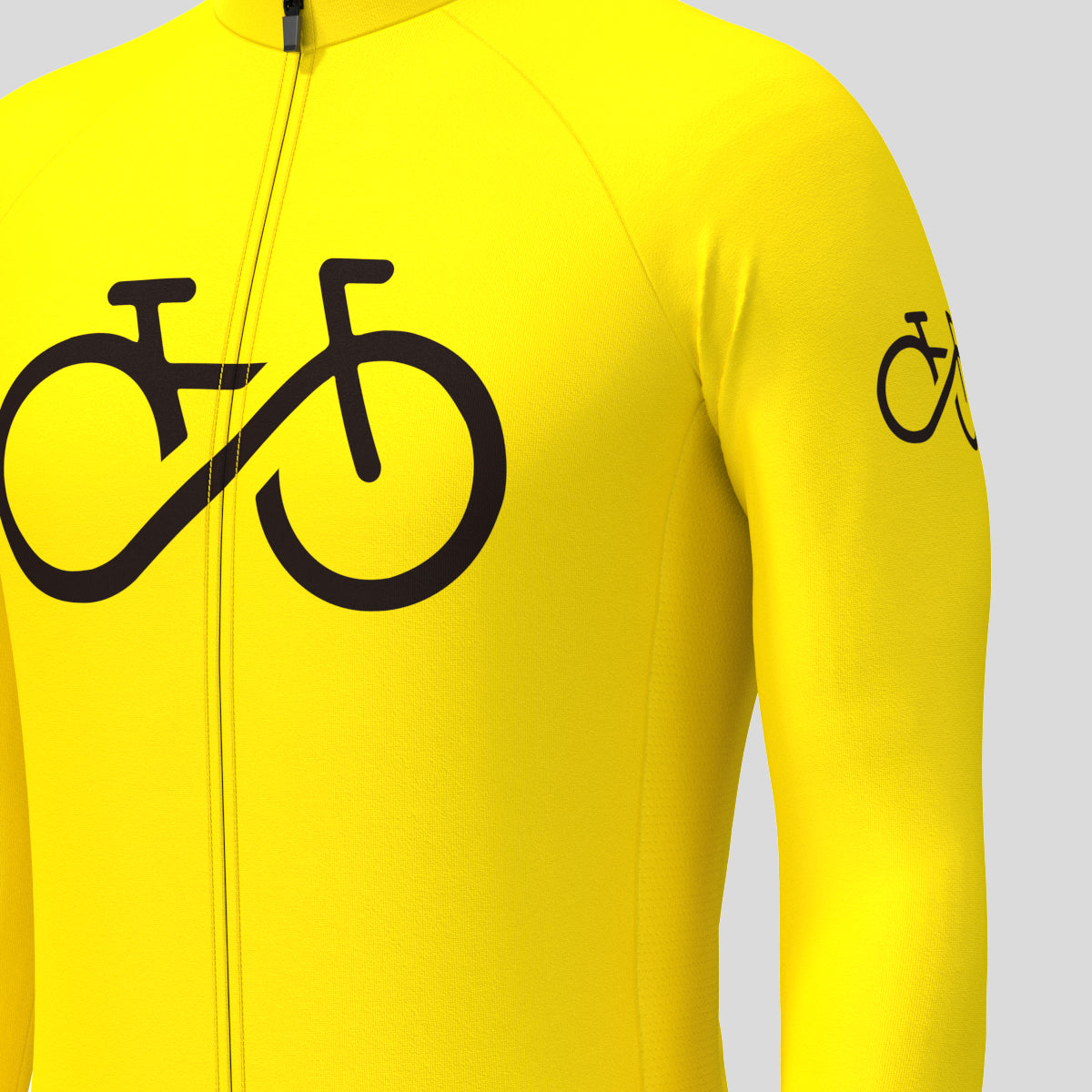 Bike Forever Men's LS Cycling Jersey - Maize