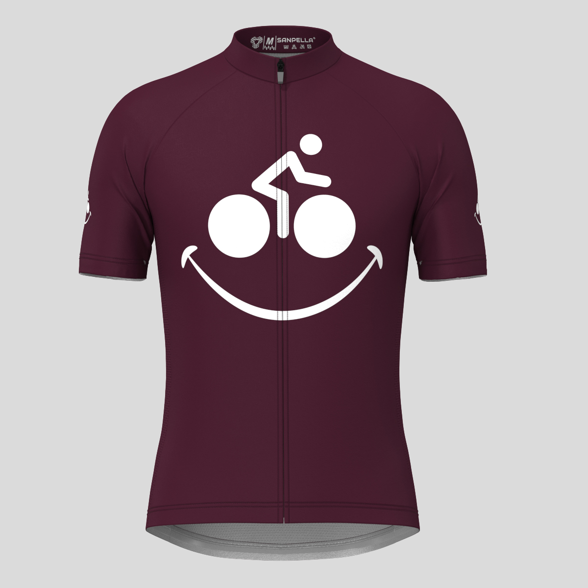 Bike Smile Men's Cycling Jersey - Burgundy