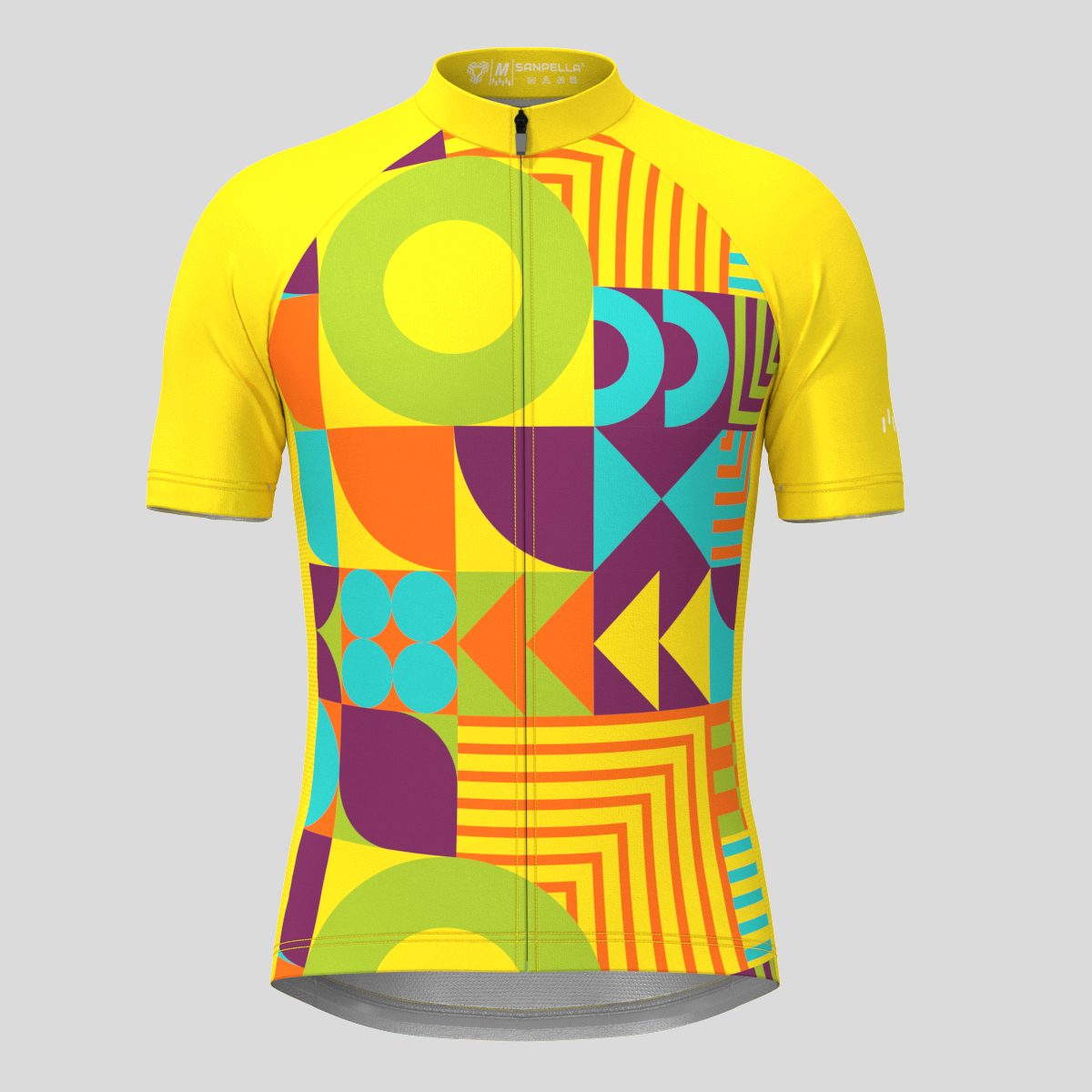 Abstract Bauhaus Men's Cycling Jersey - Yellow
