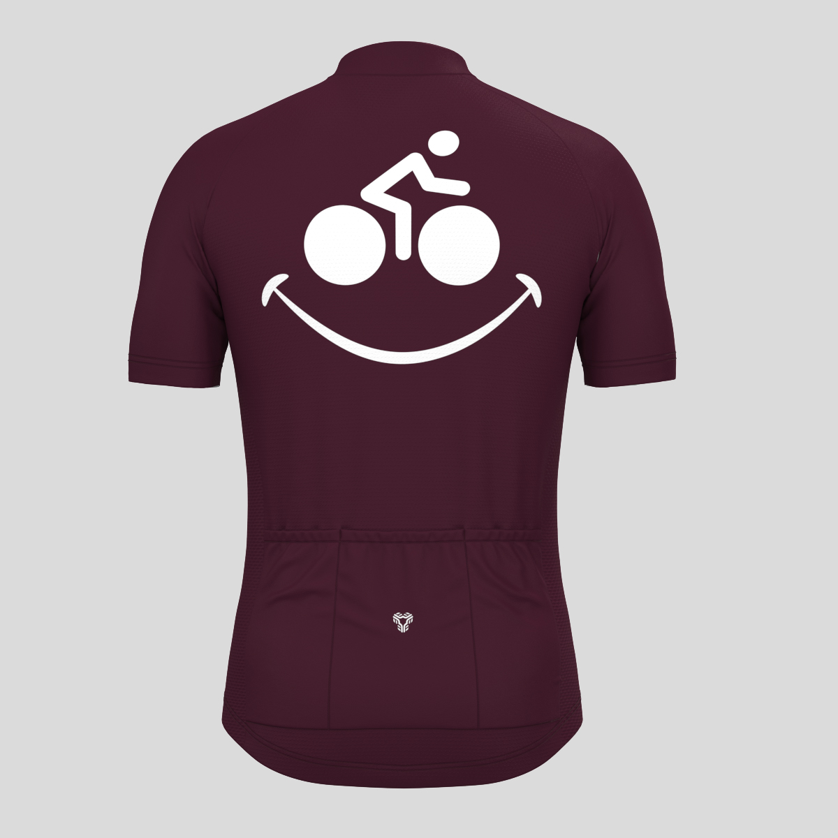Bike Smile Men's Cycling Jersey - Burgundy