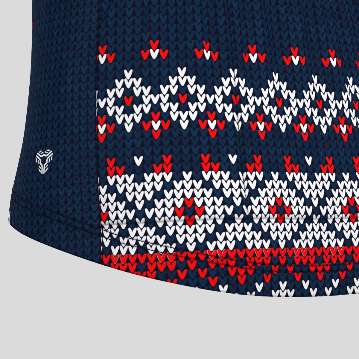 XMAS Ugly Sweater Themed Men's Cycling Jersey - Blue