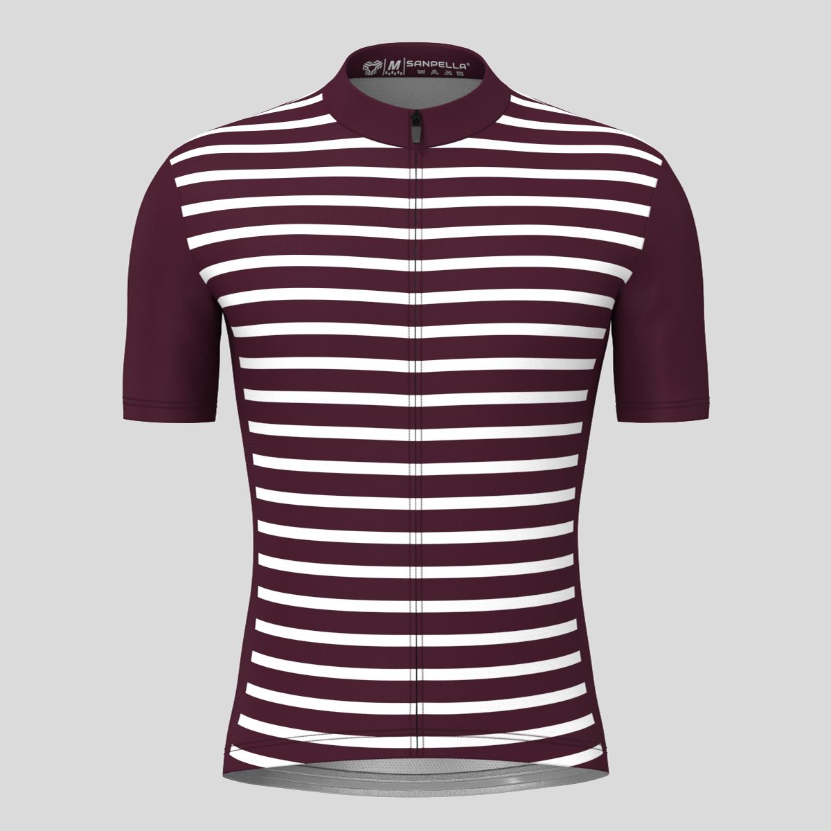 Men's Minimal Stripes Cycling Jersey - Burgundy