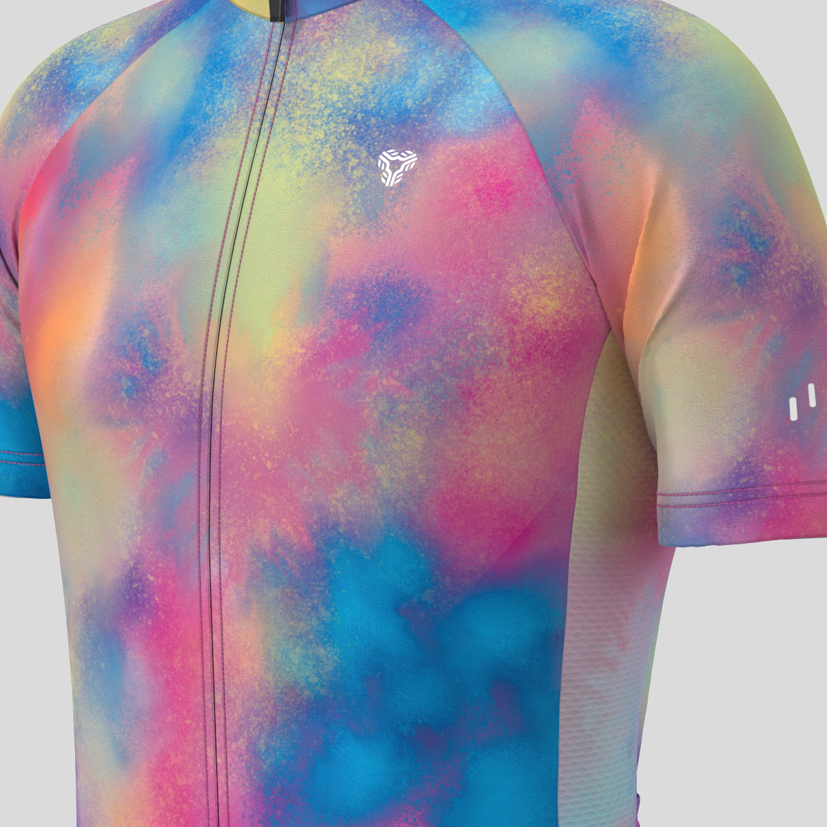 Men's Tie Dye Fade Cycling Jersey - Neon Glass