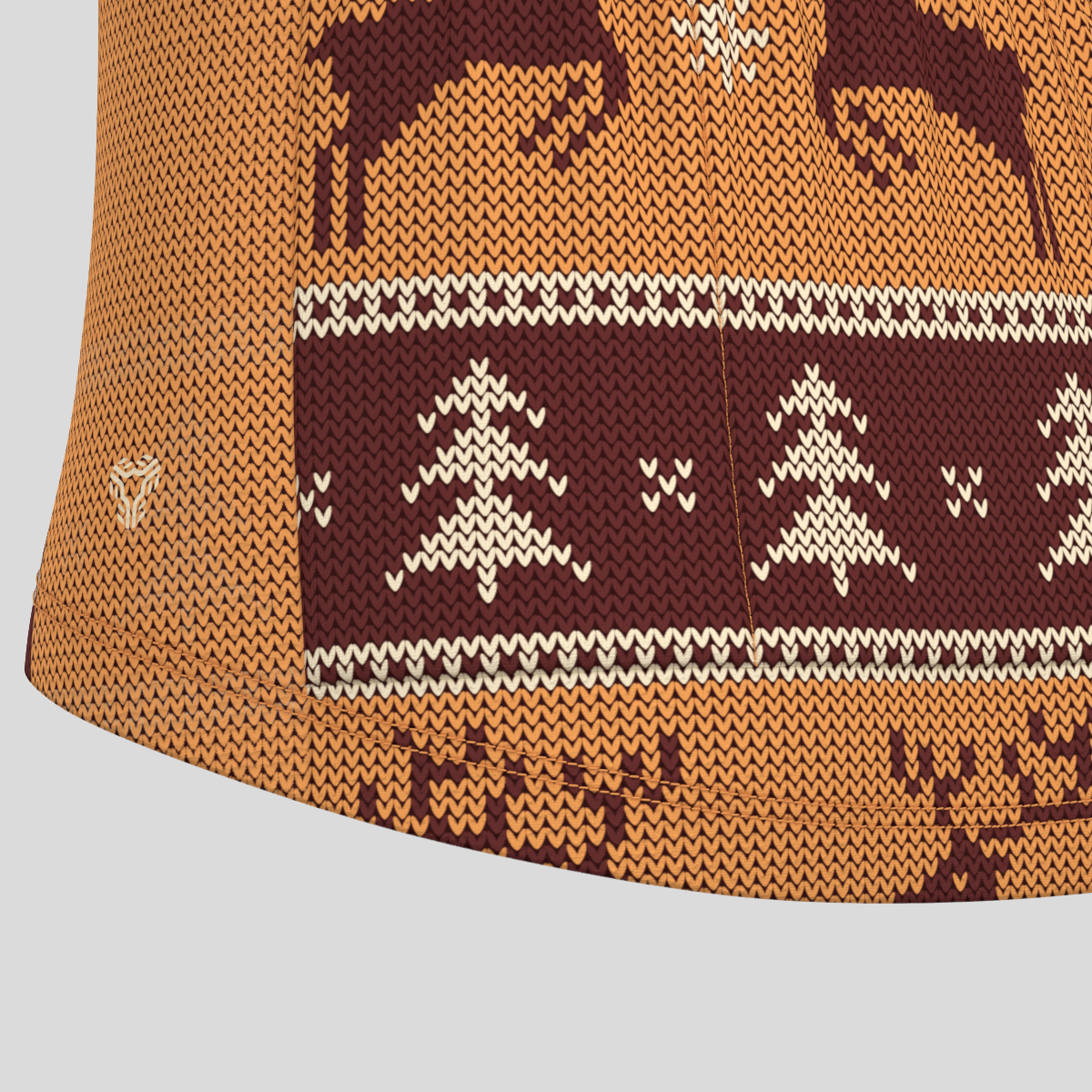XMAS Ugly Sweater Themed Men's Cycling Jersey - Brown