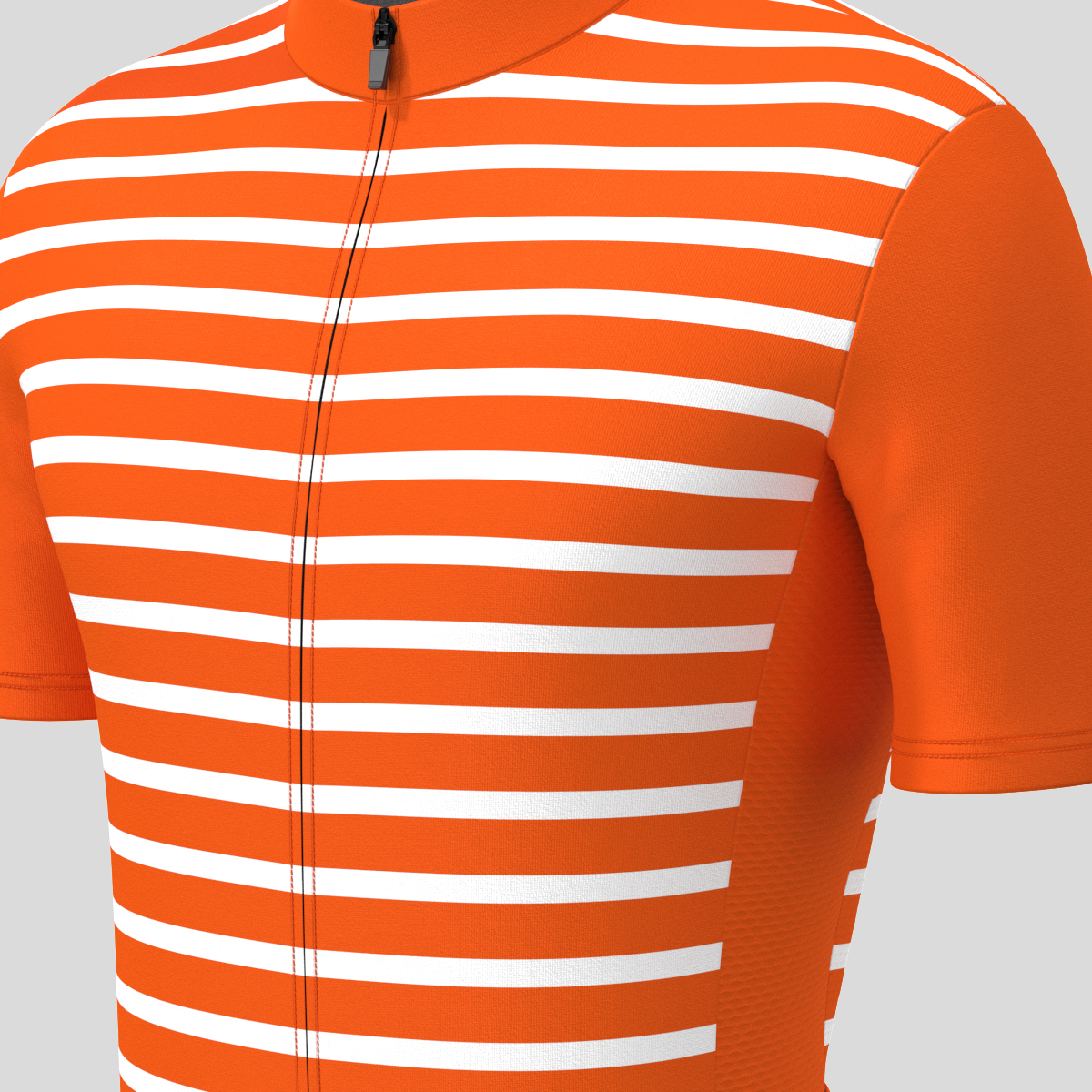 Minimal Stripes Men's Cycling Jersey - Tangerine