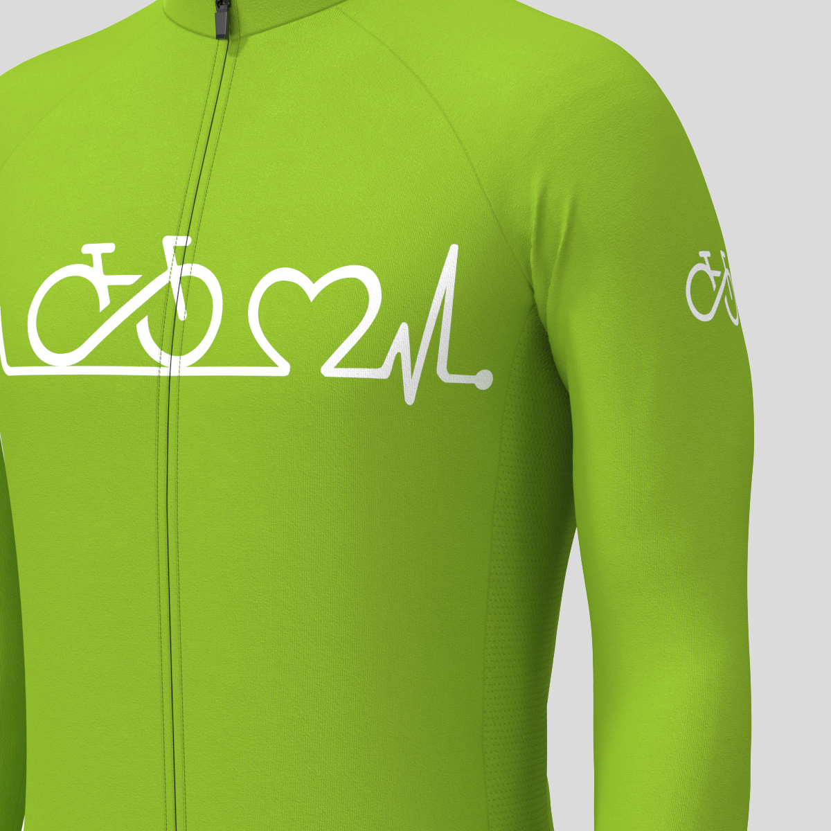 Bike Heartbeat Men's LS Cycling Jersey - Wasabi