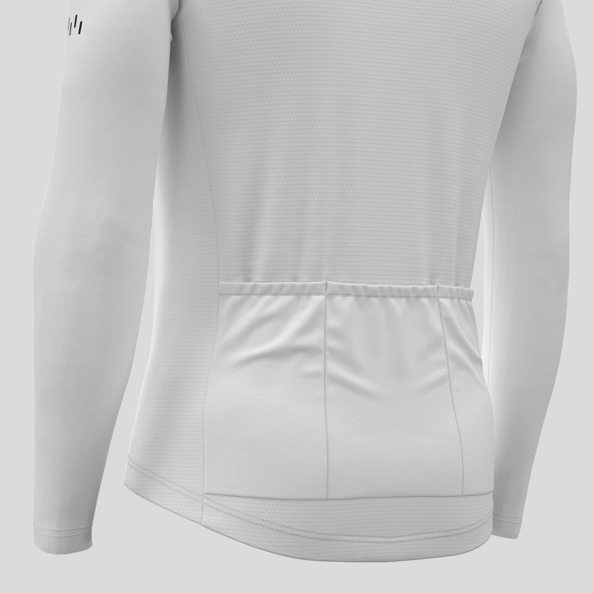 Men's Minimal Solid LS Cycling Jersey White Sanpella.cc