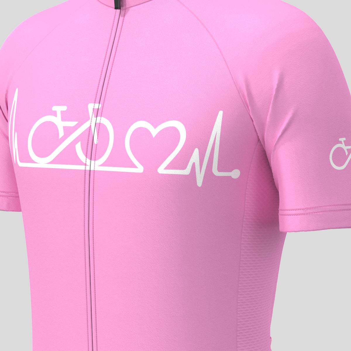 Bike Heartbeat Men's Cycling Jersey - Neo Pink