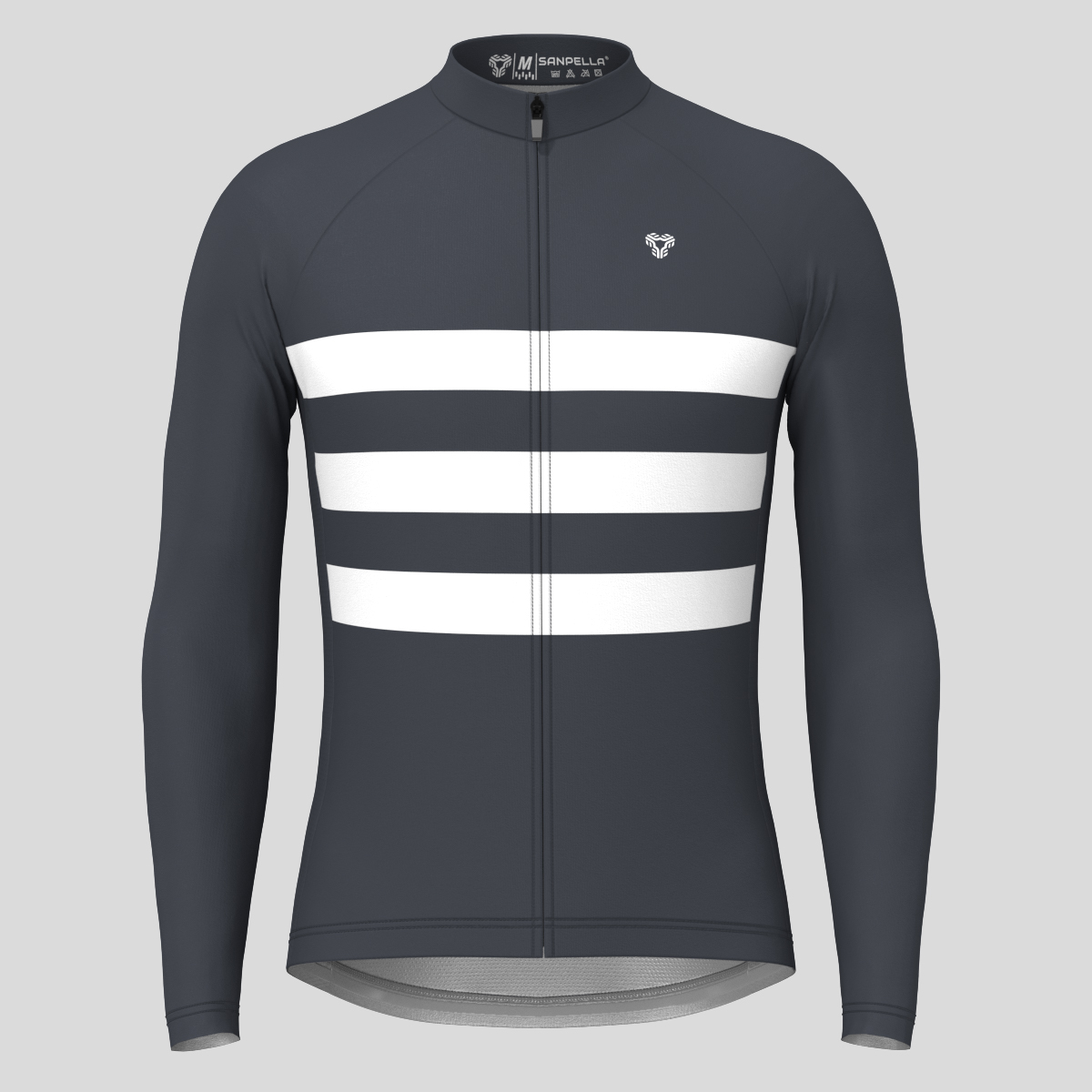 Men's Classic Stripes LS Cycling Jersey - Graphite