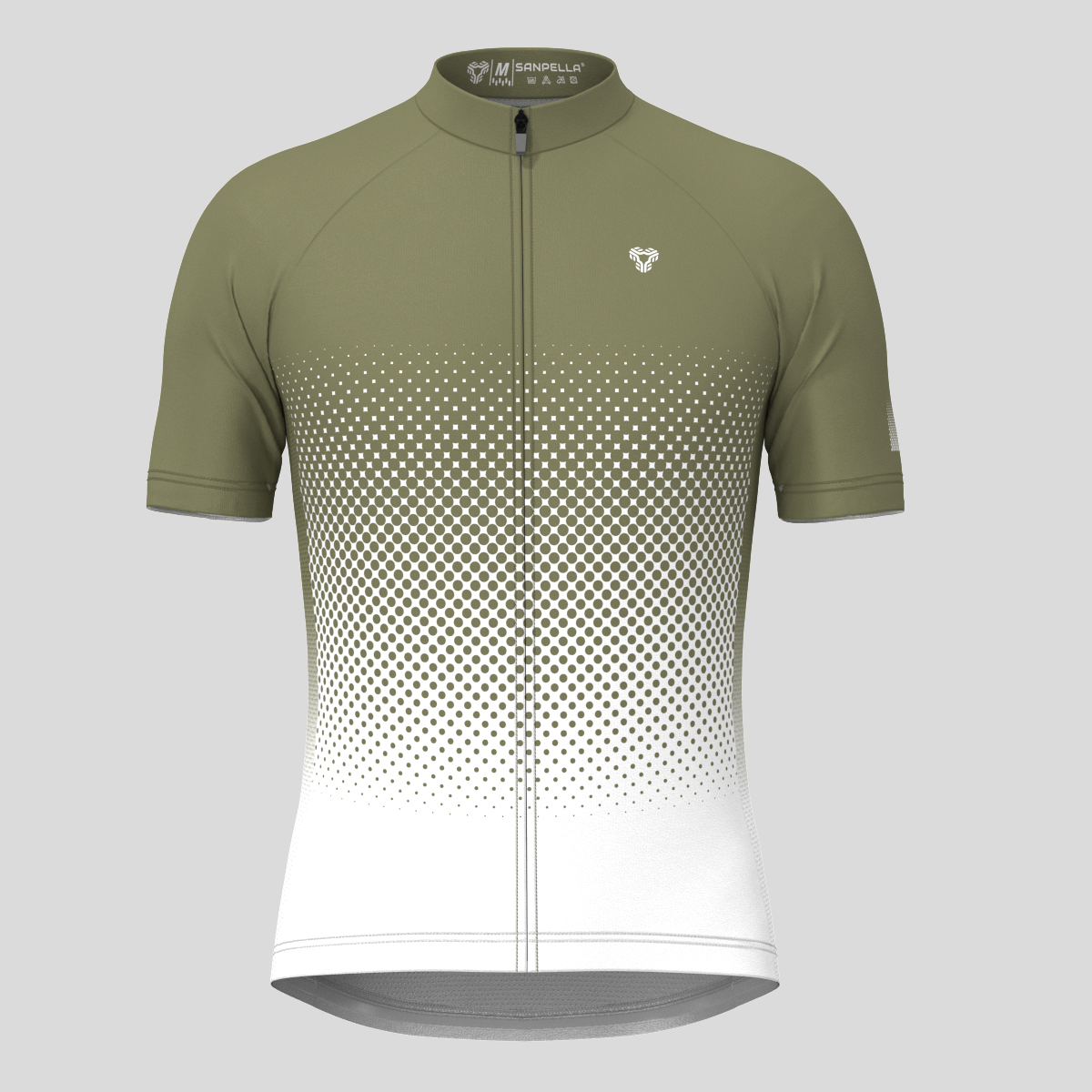 Polka Dot Gradient Men's Cycling Jersey - Olive