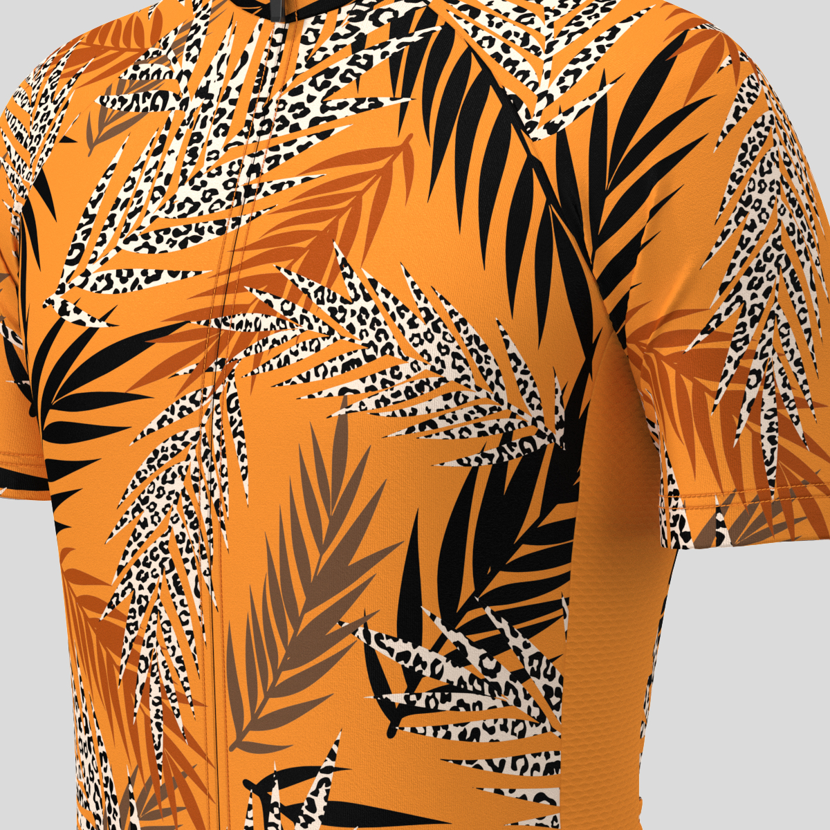 Tropical Exotic Leaves Leopard Men's Cycling Jersey Sanpella.cc
