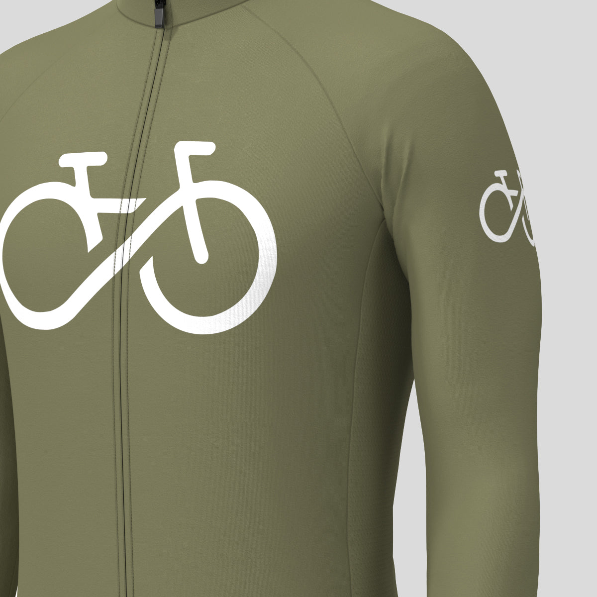 Bike Forever Men's LS Cycling Jersey - Olive
