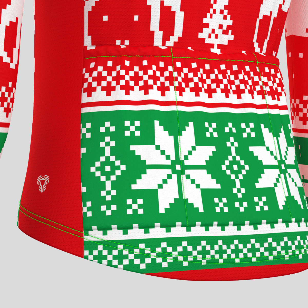 Ugly Christmas Sweater Reindeer Snowflakes Men's LS Cycling Jersey