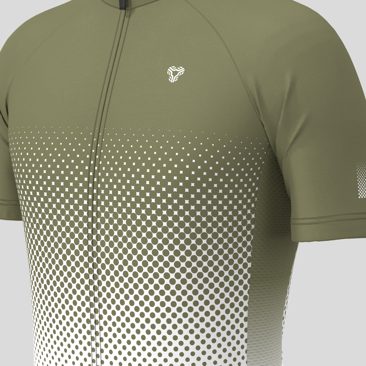 Polka Dot Gradient Men's Cycling Jersey - Olive