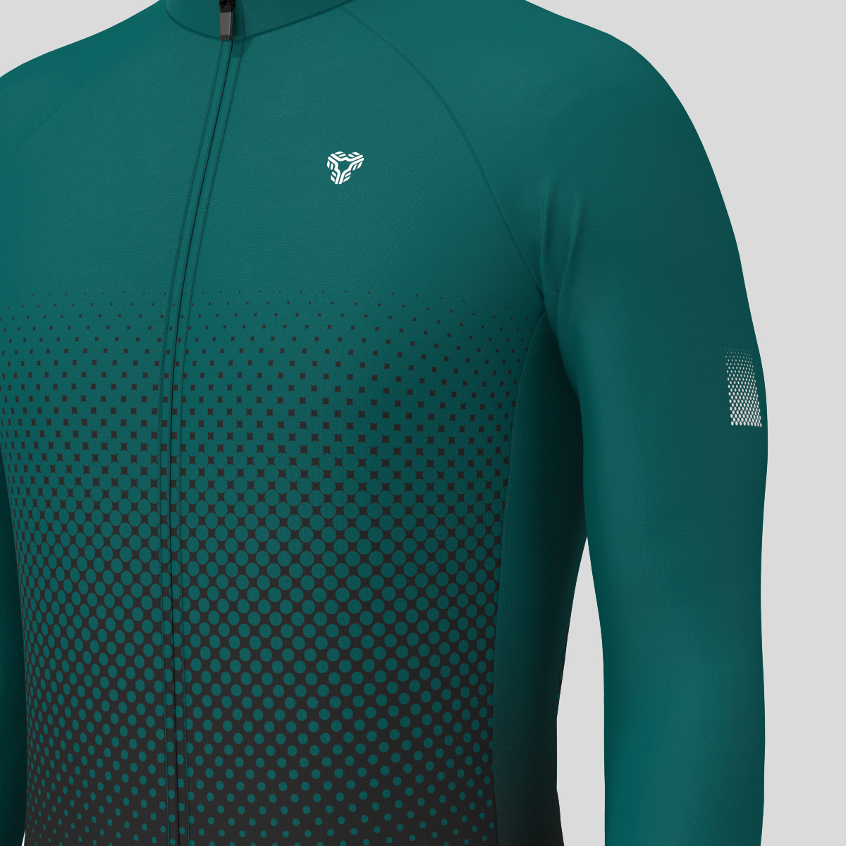 Polka Dot Gradient Men's LS Cycling Jersey - Midnight