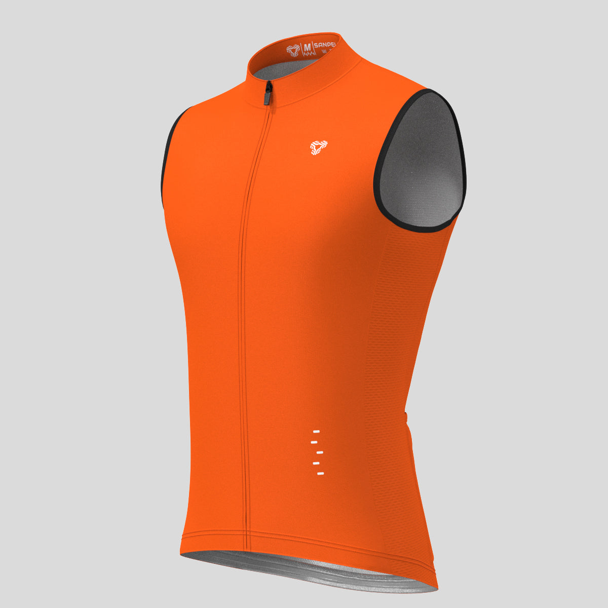 Men's Minimal Solid Sleeveless Cycling Jersey - Tangerine
