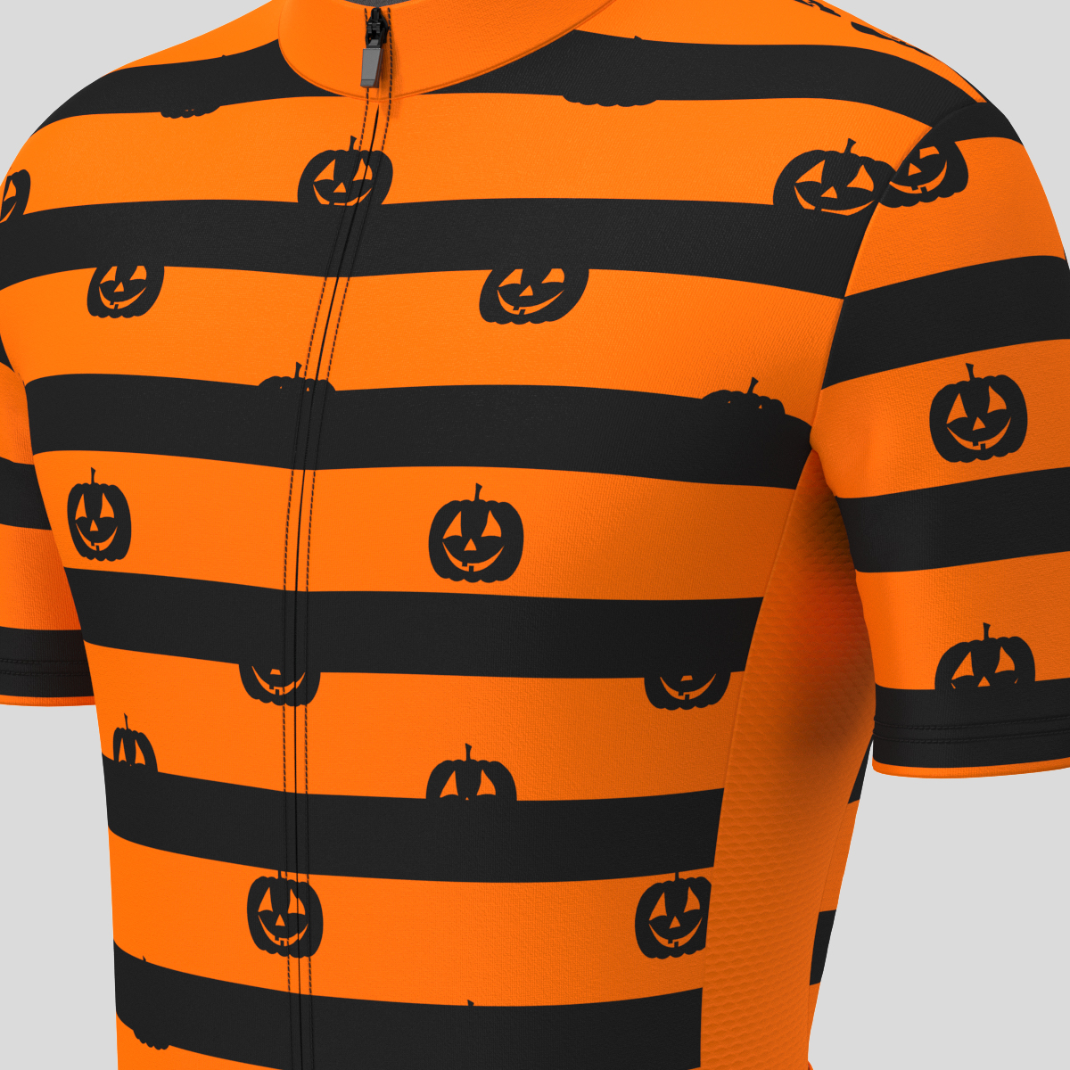 Halloween Pumpkin Stripes Cycling Jersey