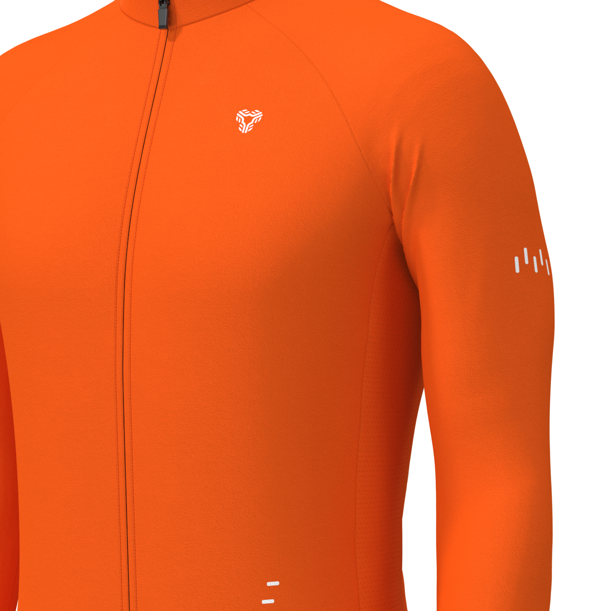 Men's Minimal Solid LS Cycling Jersey - Tangerine
