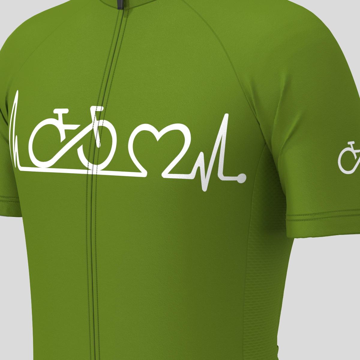 Bike Heartbeat Men's Cycling Jersey - Forest