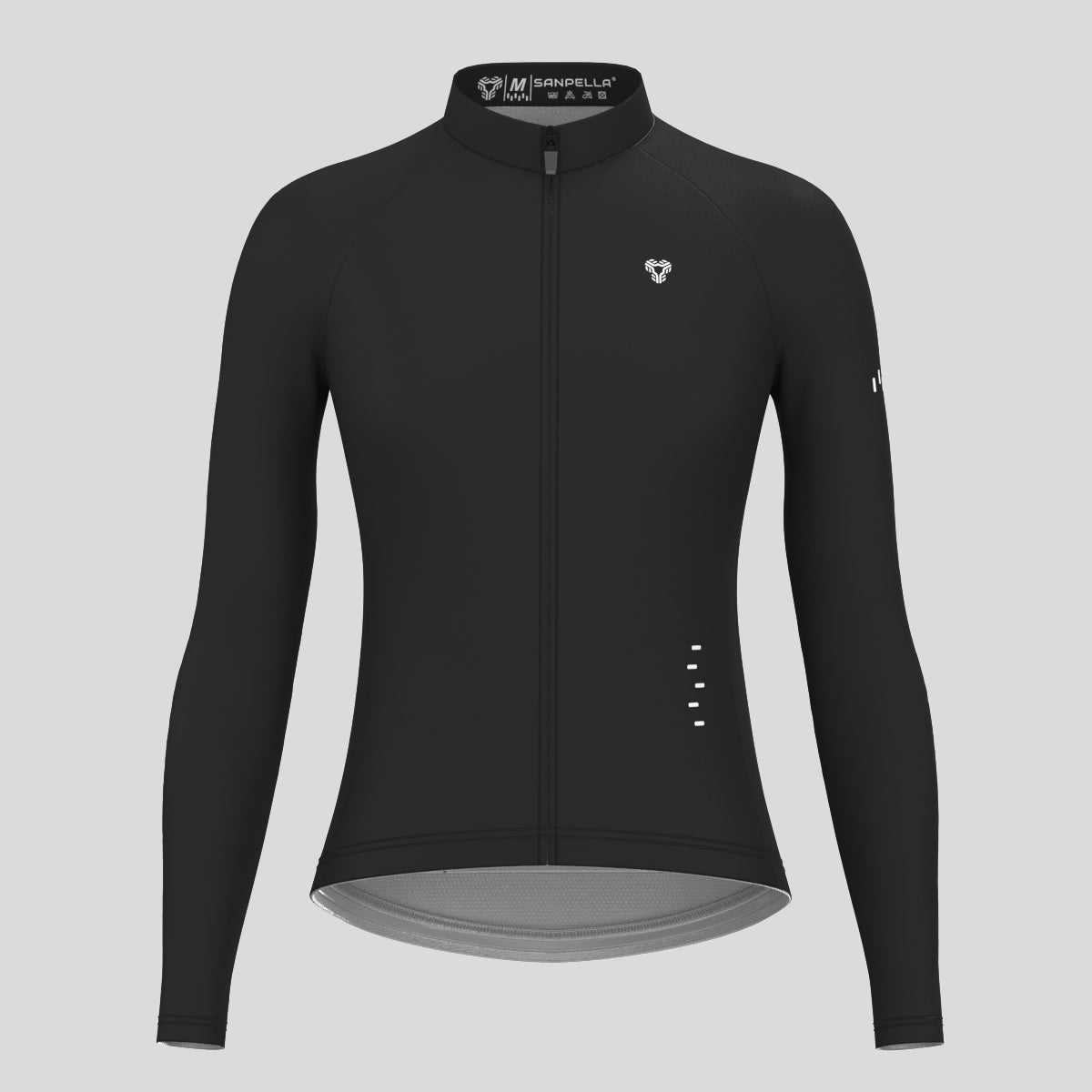 Women's Minimal Solid LS Cycling Jersey - Black