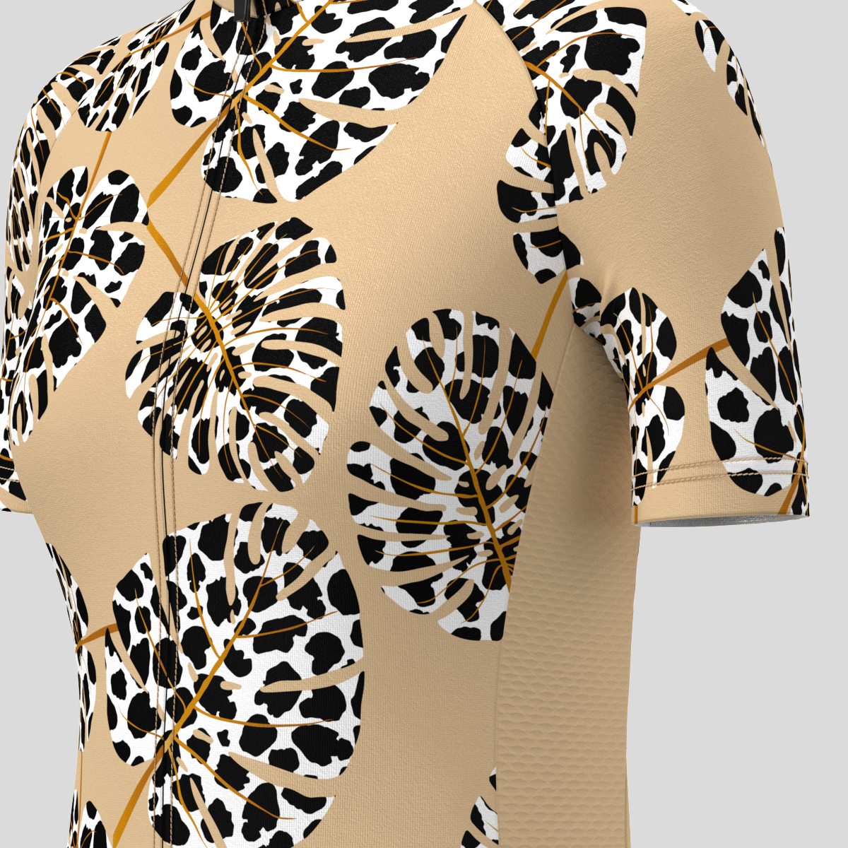 Leopard Pattern Turtle Leaf Women's Cycling Jersey