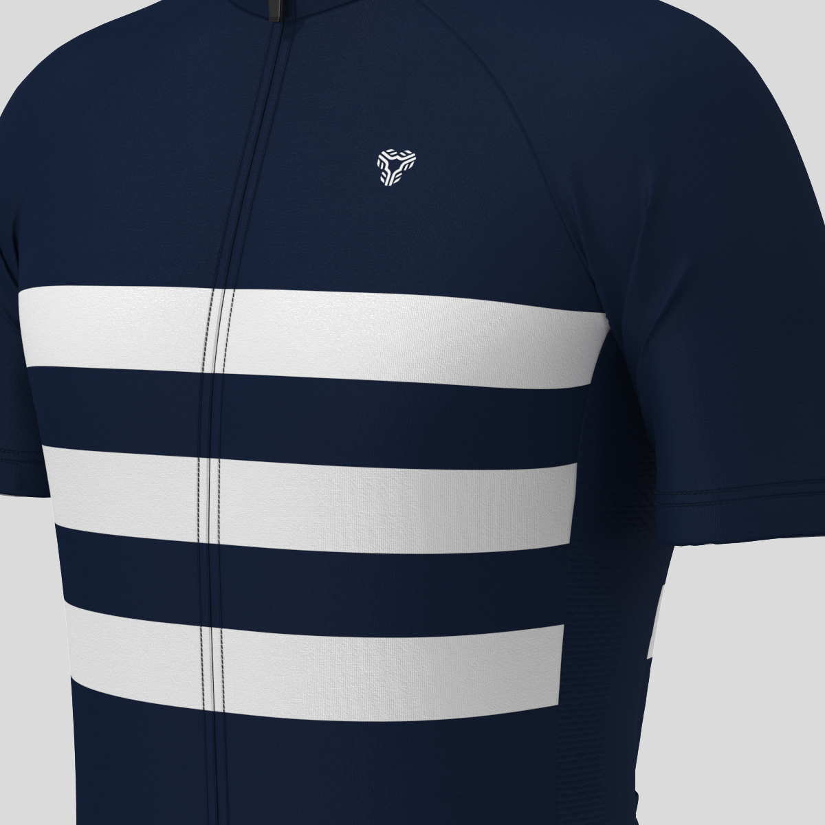 Men's Classic Stripes Cycling Jersey - Navy/White