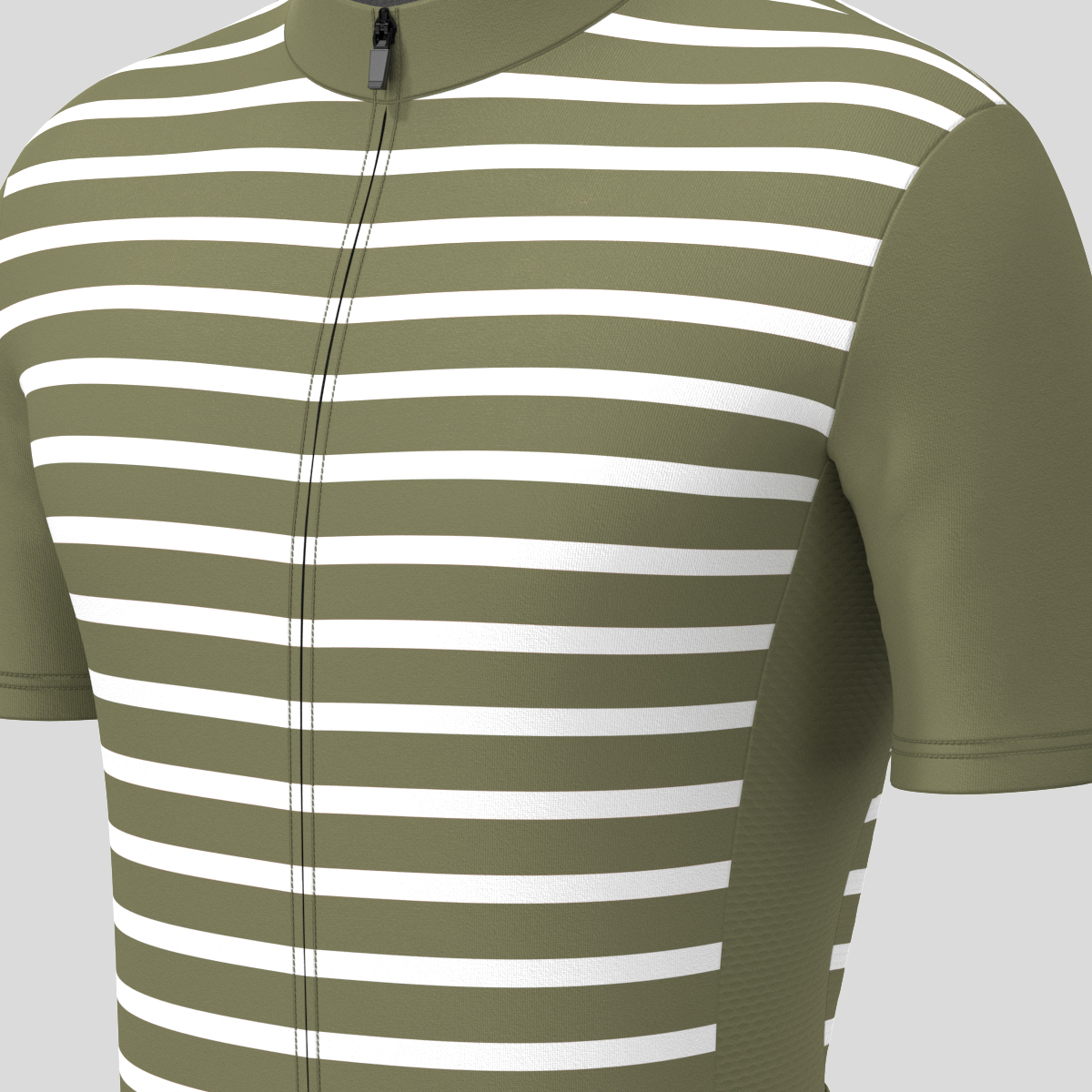 Minimal Stripes Men's Cycling Jersey - Olive