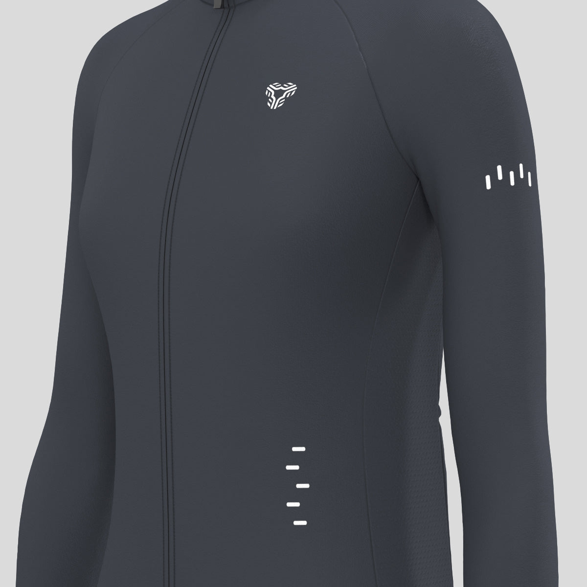 Women's Minimal Solid LS Cycling Jersey - Graphite
