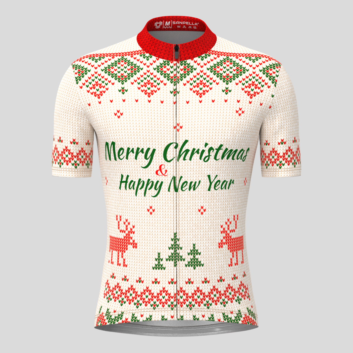 Ugly Sweater Merry Christmas Men's Cycling Jersey - Beige