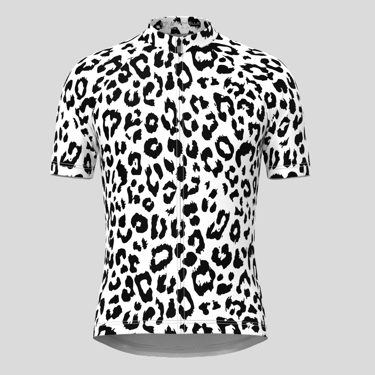 Leopard Spots Men's Cycling Jersey - Black/White