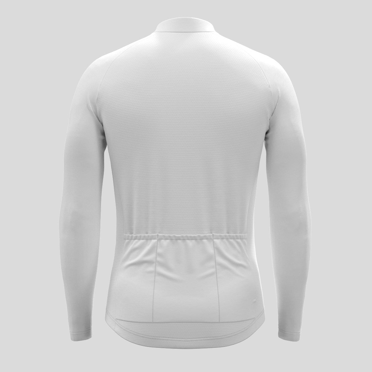 Men's Minimal Solid LS Cycling Jersey White Sanpella.cc