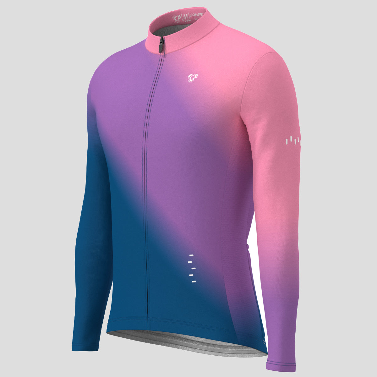 Men's Minimal Fade LS Cycling Jersey - Purple