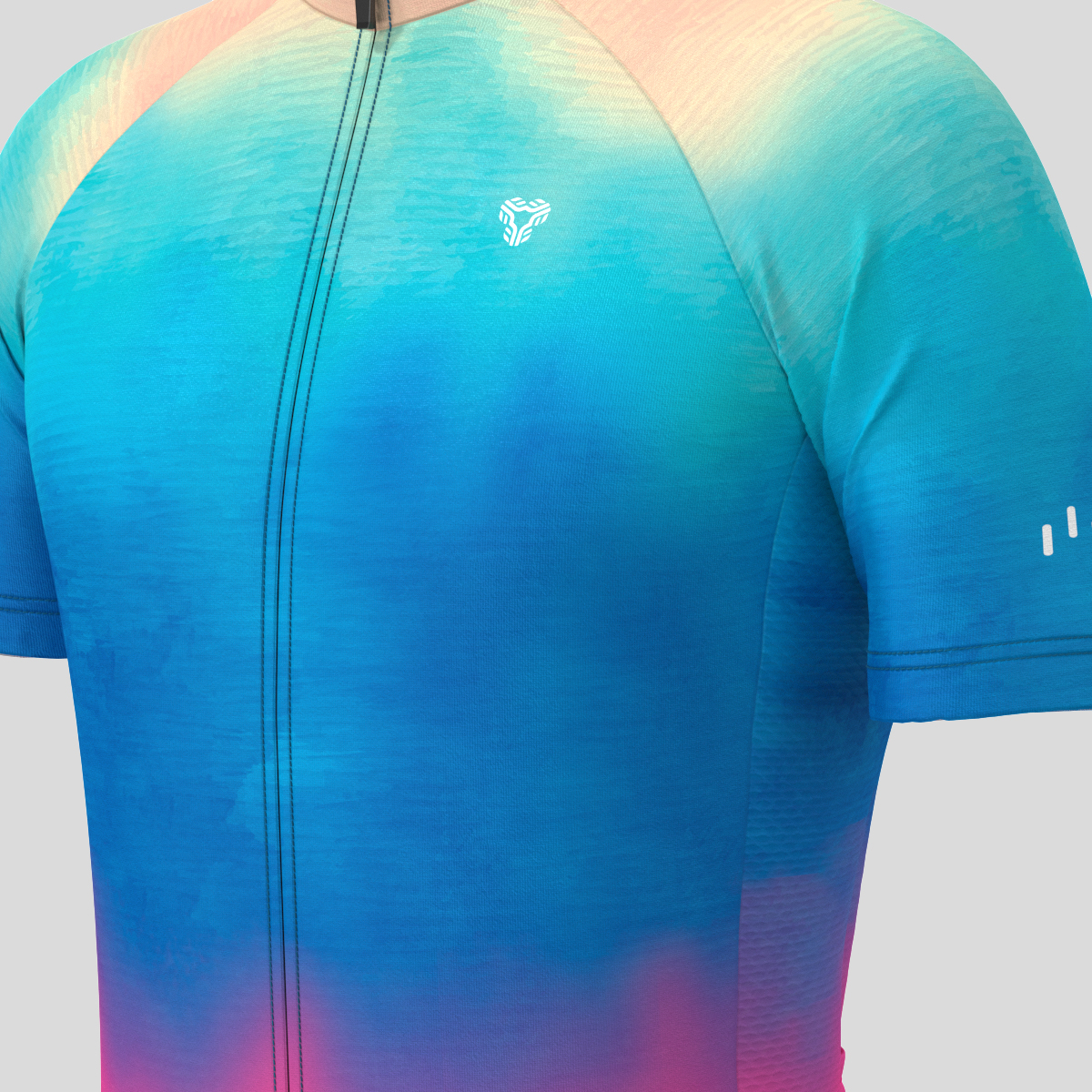 Men's Tie Dye Fade Cycling Jersey - Coral Reef
