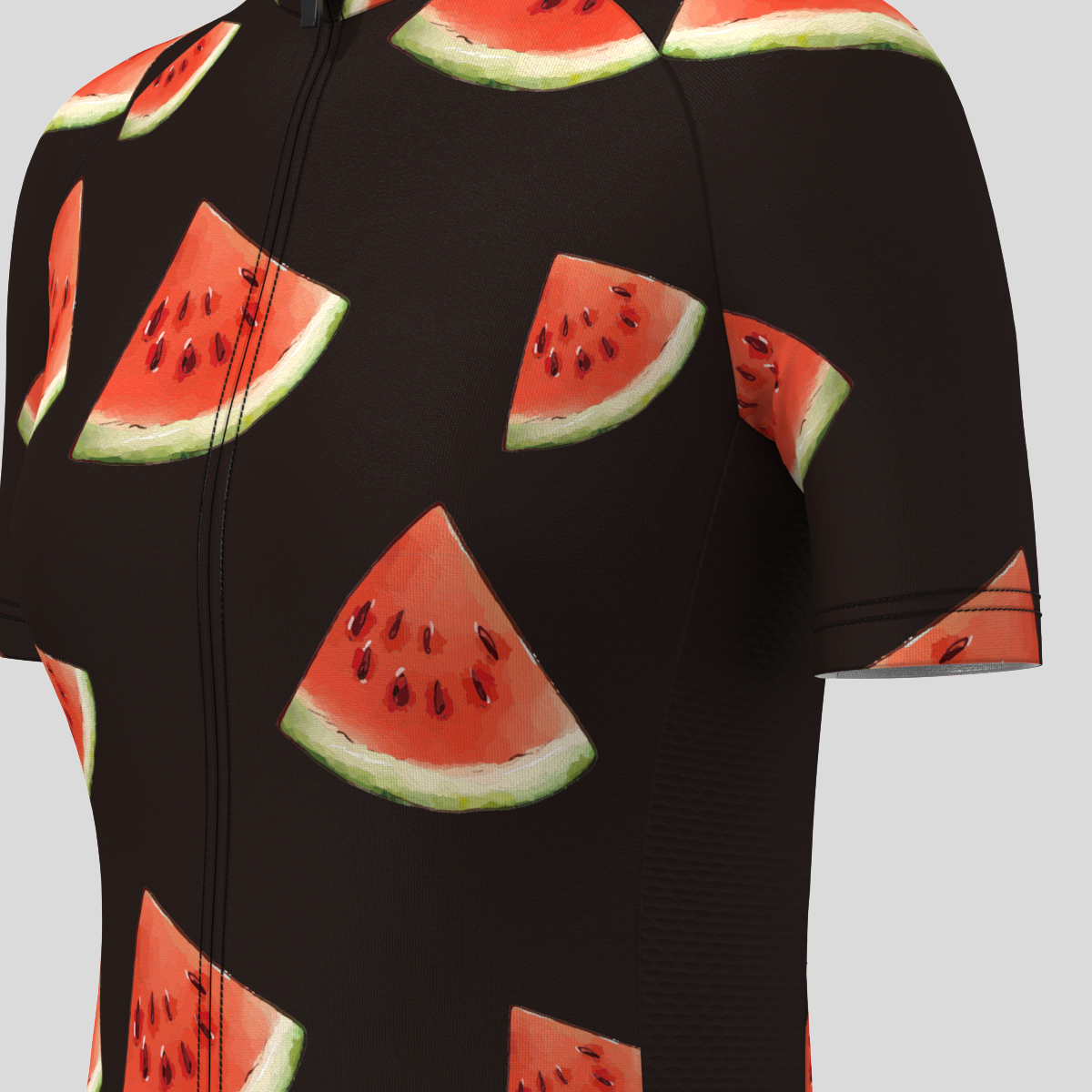 Women's Juicy Summer Watermelon Cycling Jersey - Black